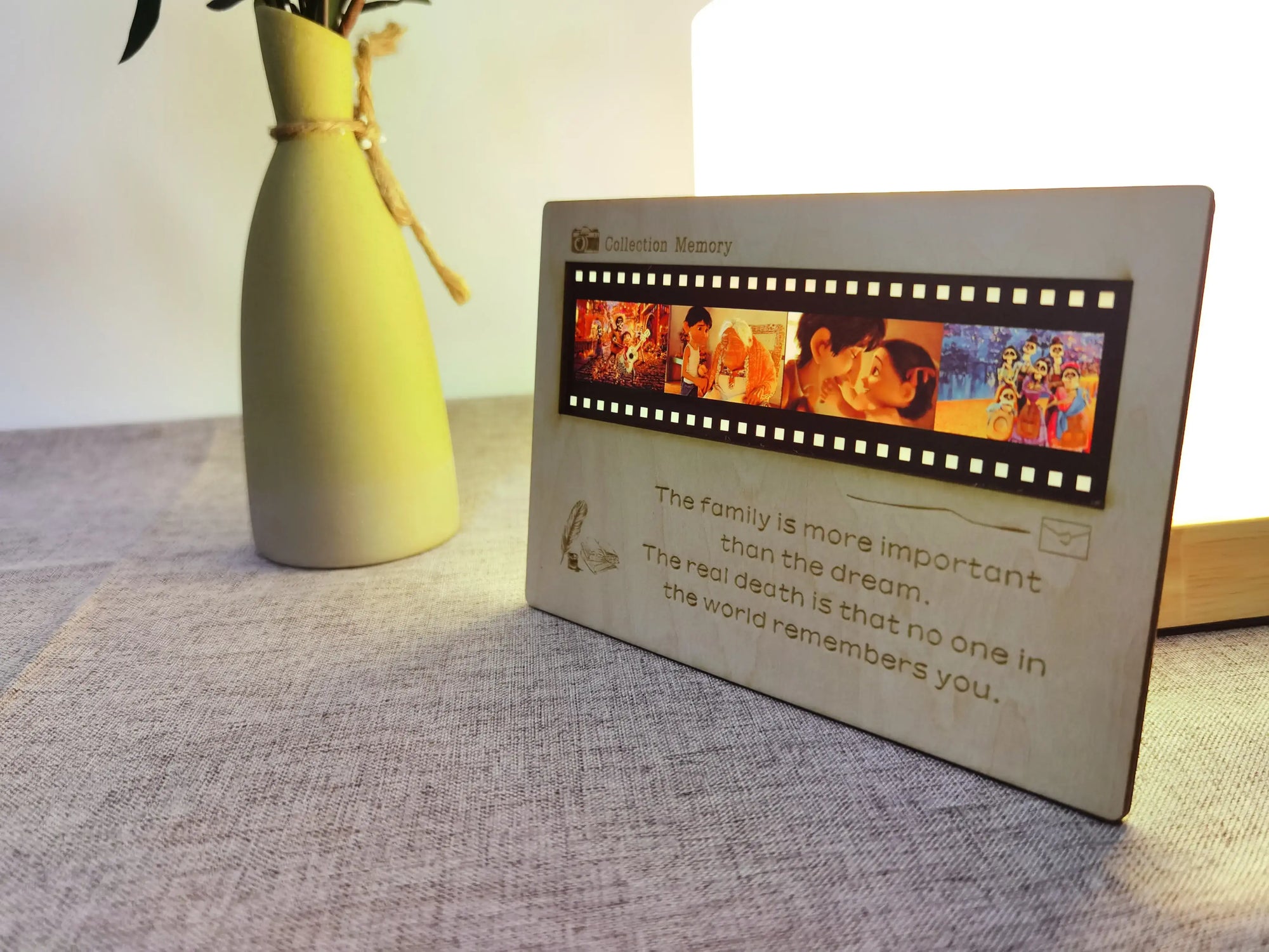 Wooden birthday card for friends and family memories