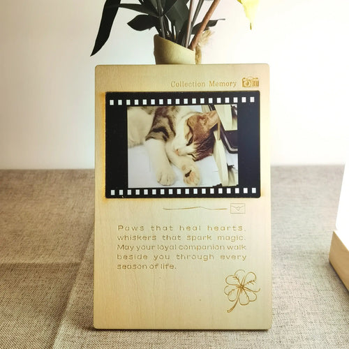 Personalized wooden birthday card with custom photo
