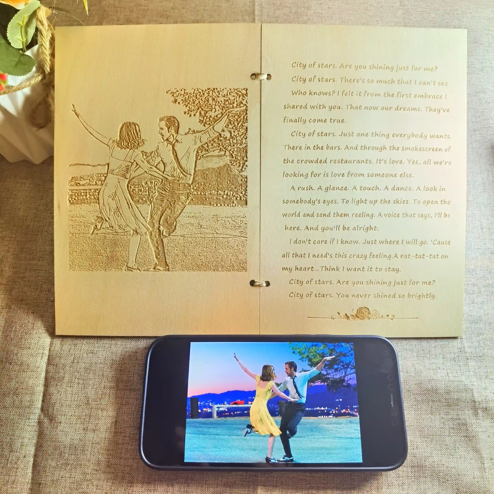 Unique wooden gift card for couples’ special moments
